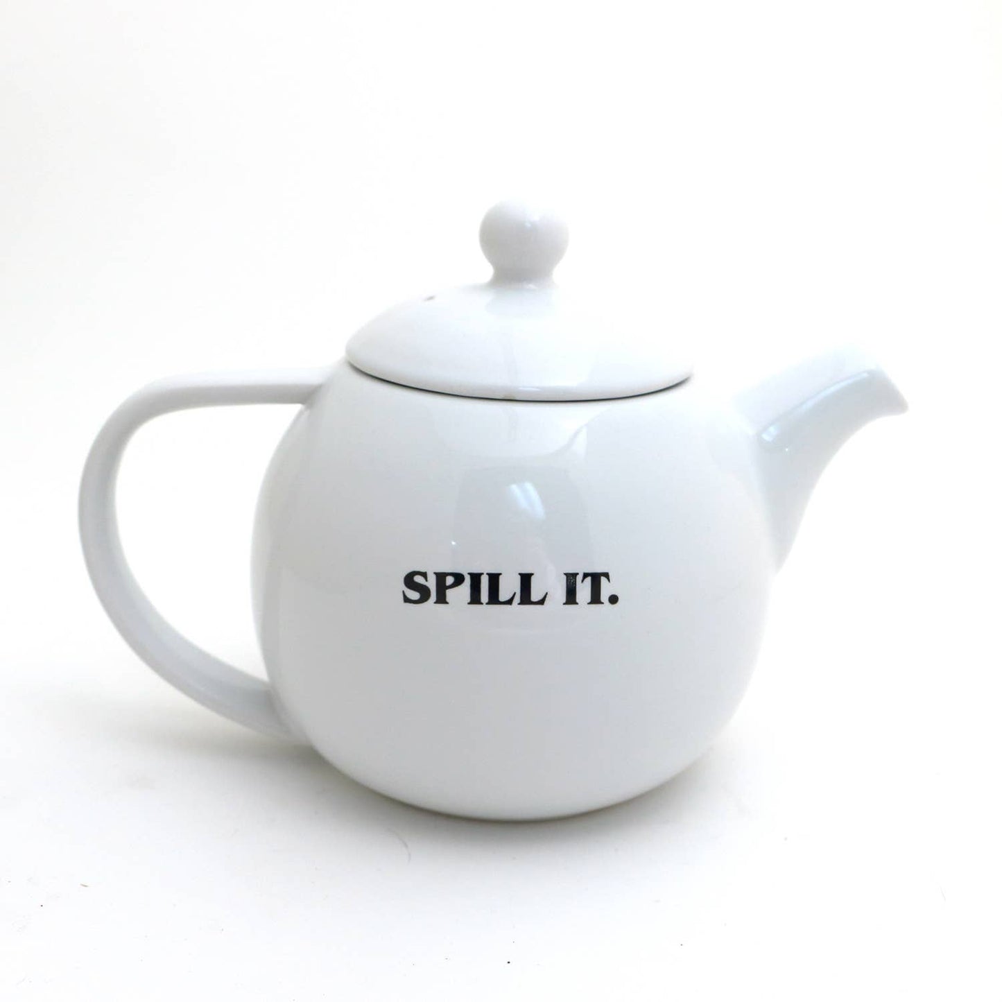 Spill the Tea round teapot, small teapot, funny tea gift