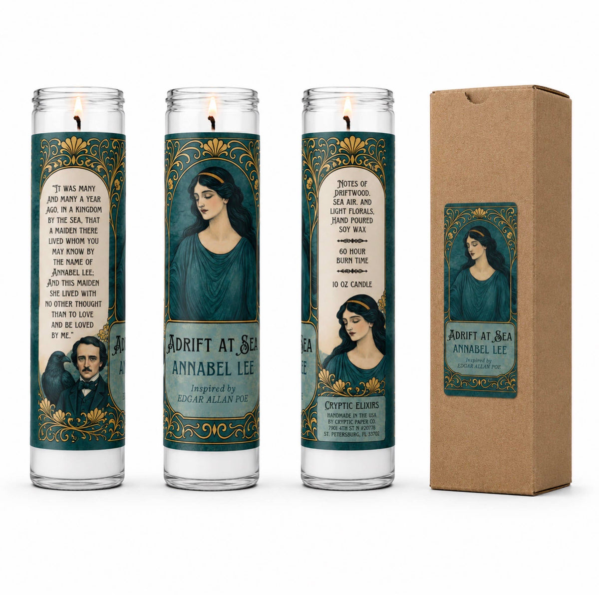 Edgar Allan Poe Annabel Lee Literary Handmade Scented Candle