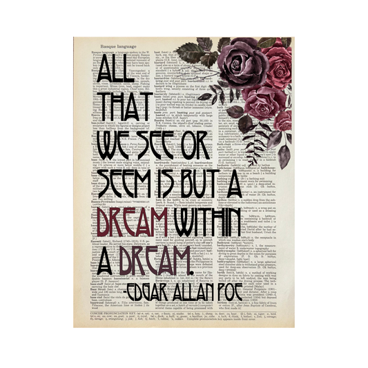 All that we see or seem  | Dictionary Print | Book Art 