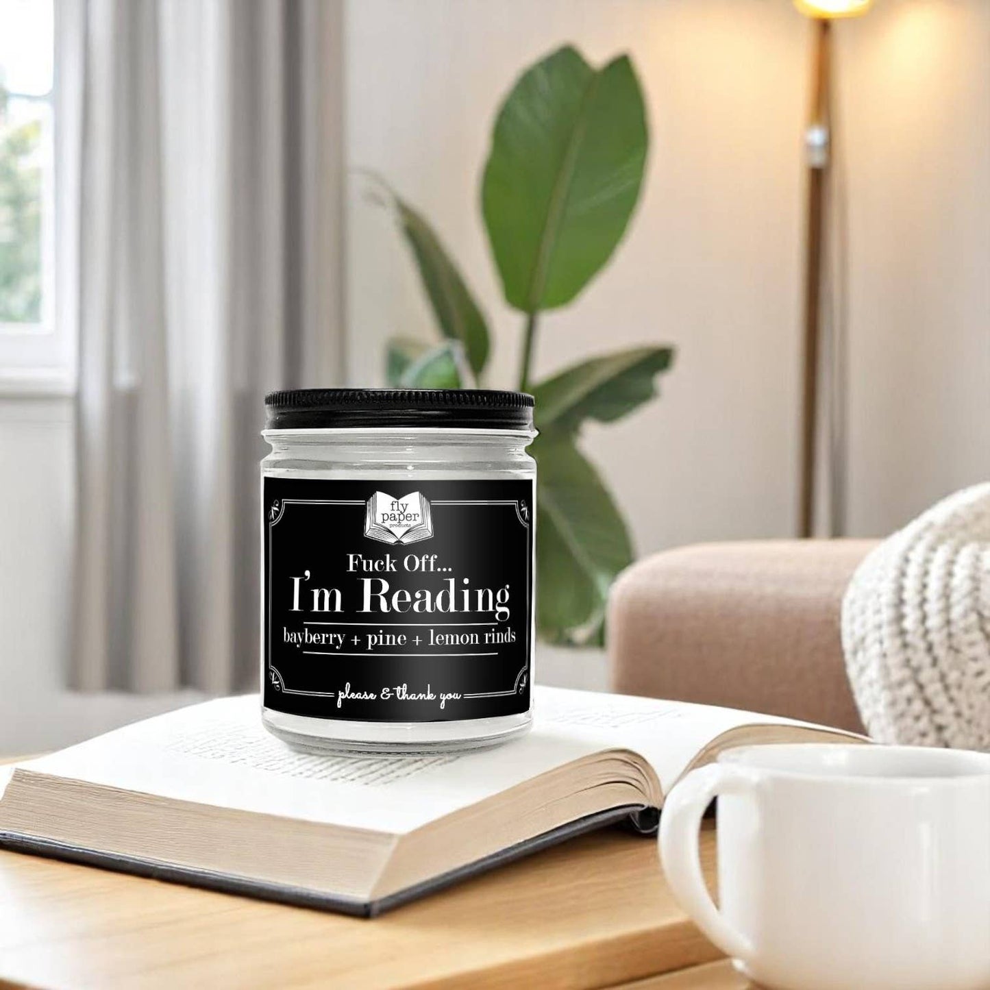 F... Off I'm Reading 9oz Glass Candle Bayberry + Pine