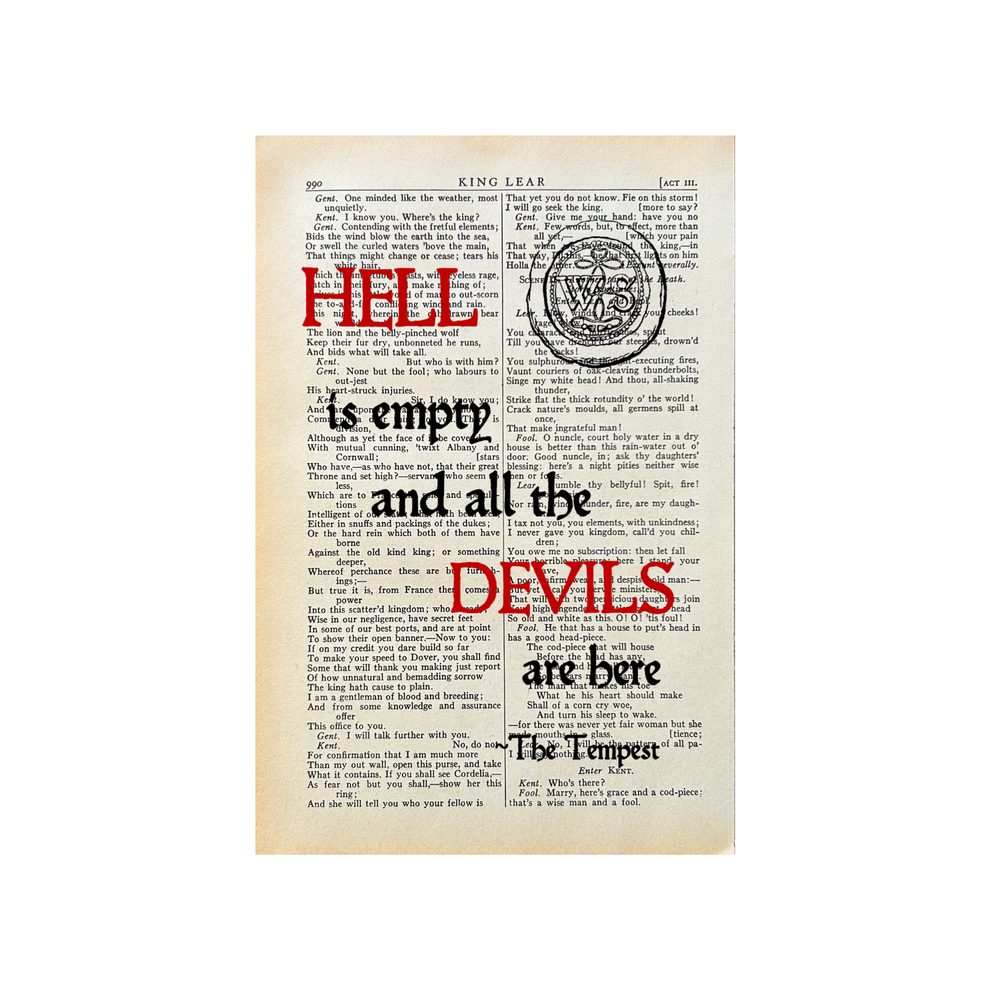 Hell is empty | Dictionary Print | Book Art