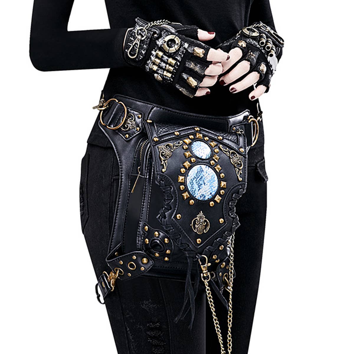 STEAMPUNK ONE-SHOULDER DIAGONAL BAG PURSE_CWAB0639