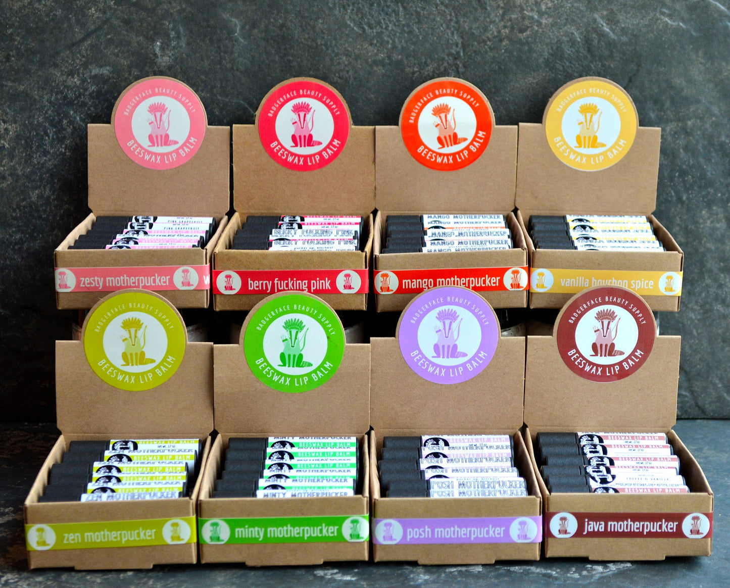 Lip Balm Display. Eco Lip Balm. Impulse Buys - 12 pack.