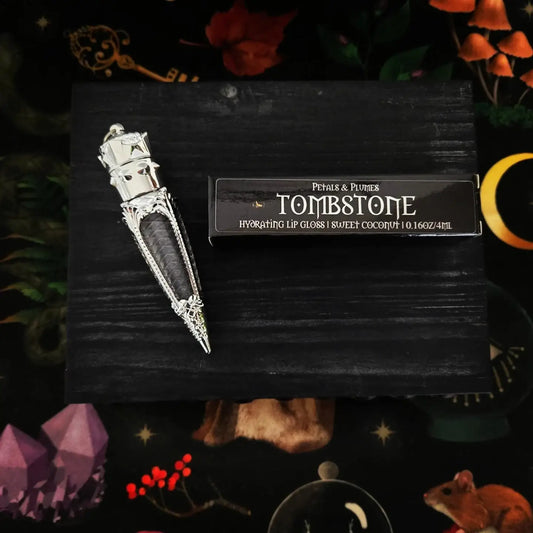 Tombstone Lip Gloss | sweet coconut | gunmetal |