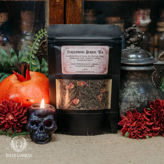 Persephone Herbal Tea for Power & Abundance- Green Pomegranate Tea