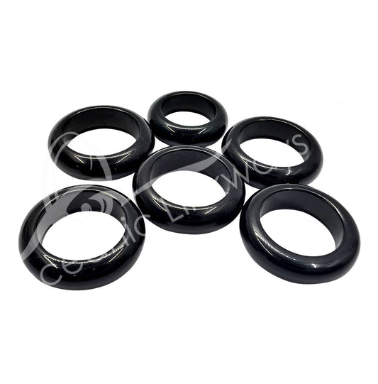 (PK 12) RING - OBSIDIAN, BLACK (PK 12) SIZES 6-10