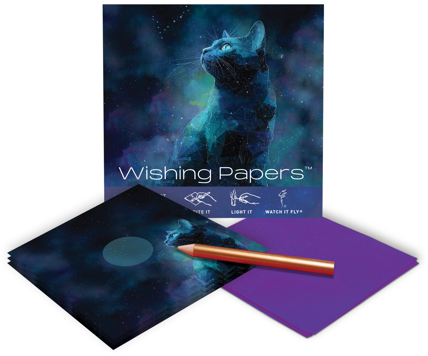 COSMIC CAT — WISHING PAPERS™ Mini 15 WISHING KIT™ Gift