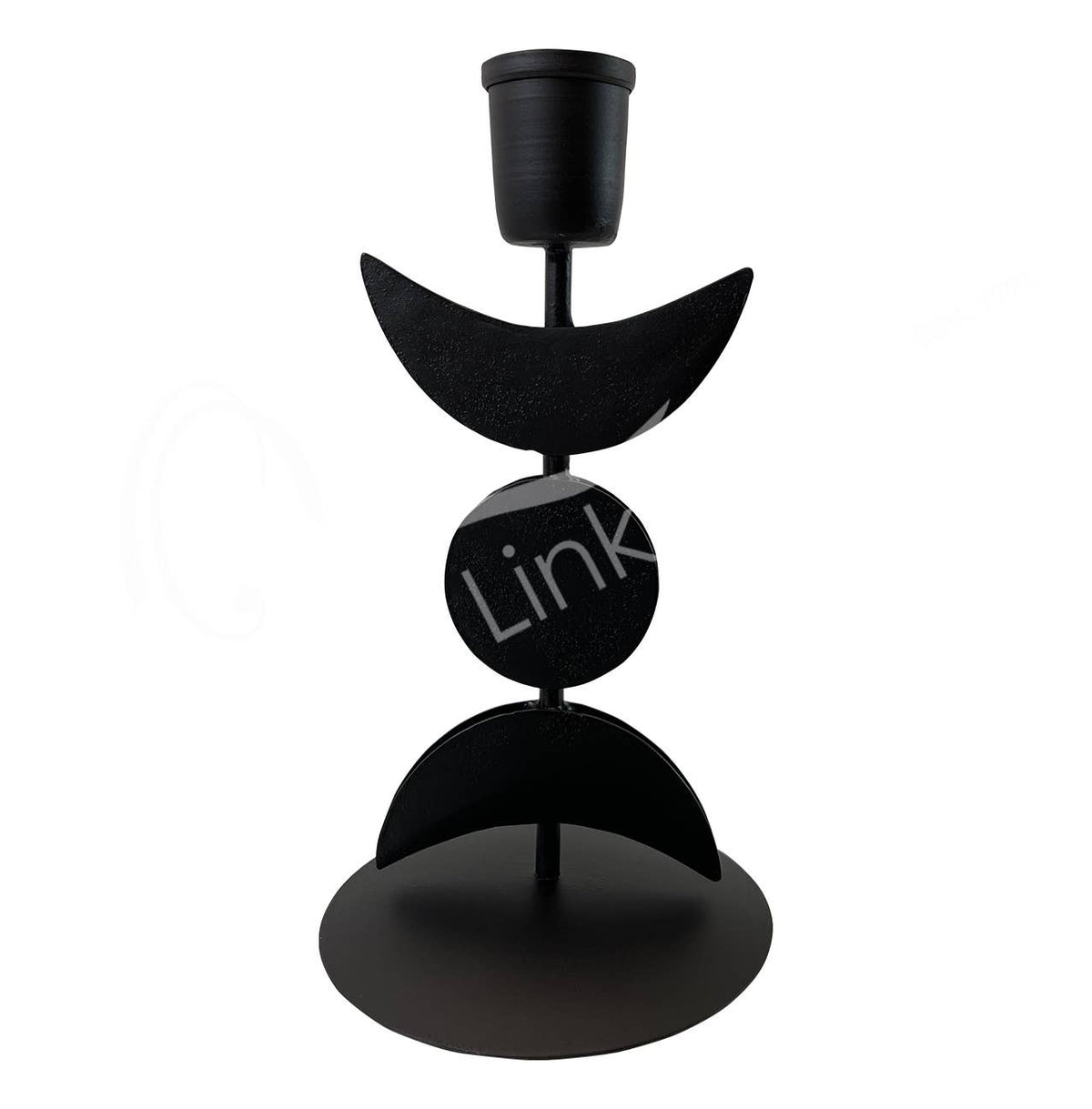 (PC)MINI CANDLE HOLDER - IRON TRIPLE MOON 7"H
