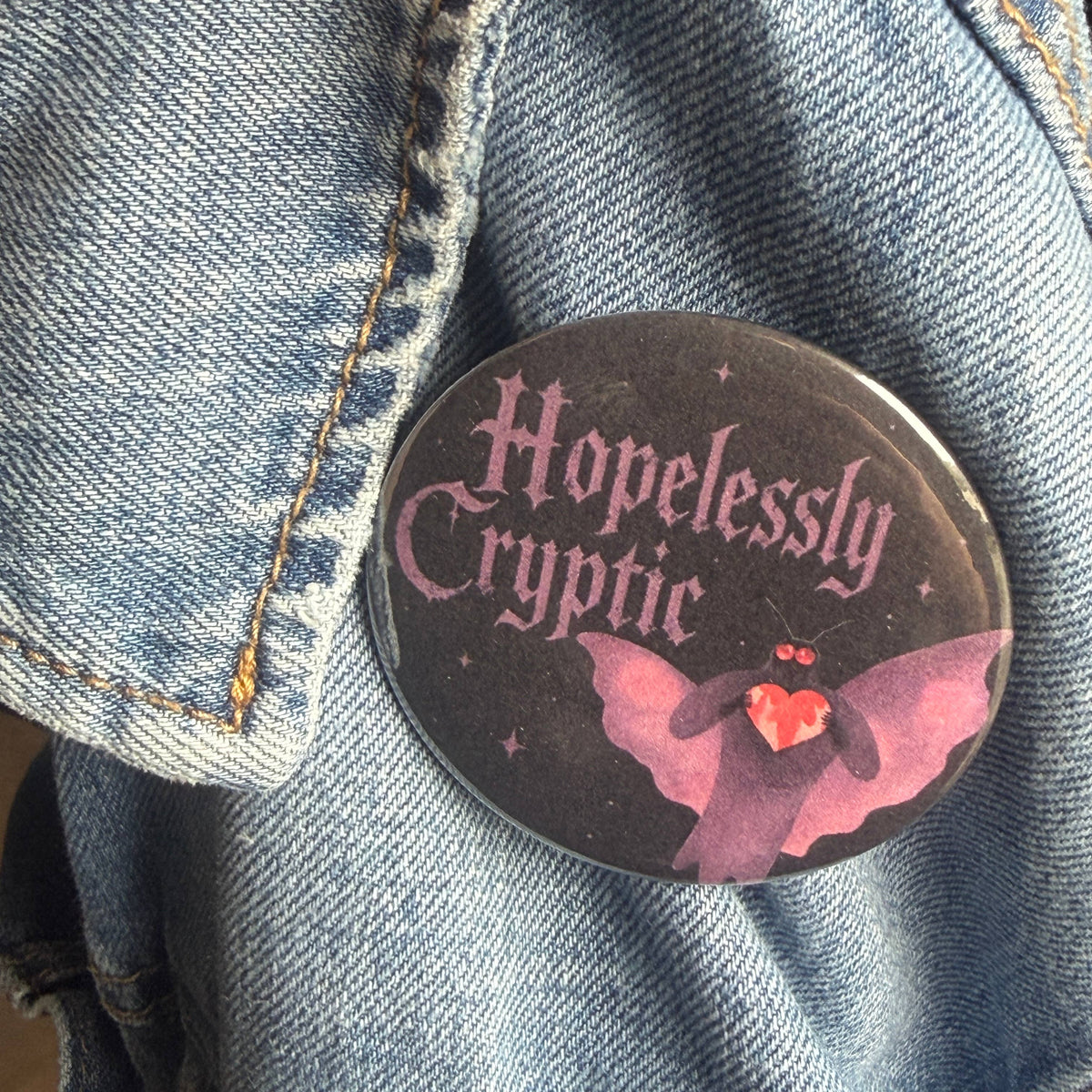 Mothman Hopelessly Cryptic Button