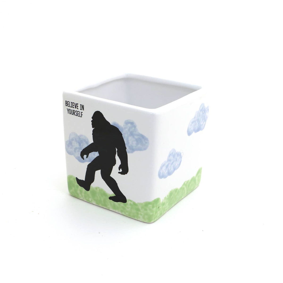 Bigfoot planter, square container, whimsical woodland decor