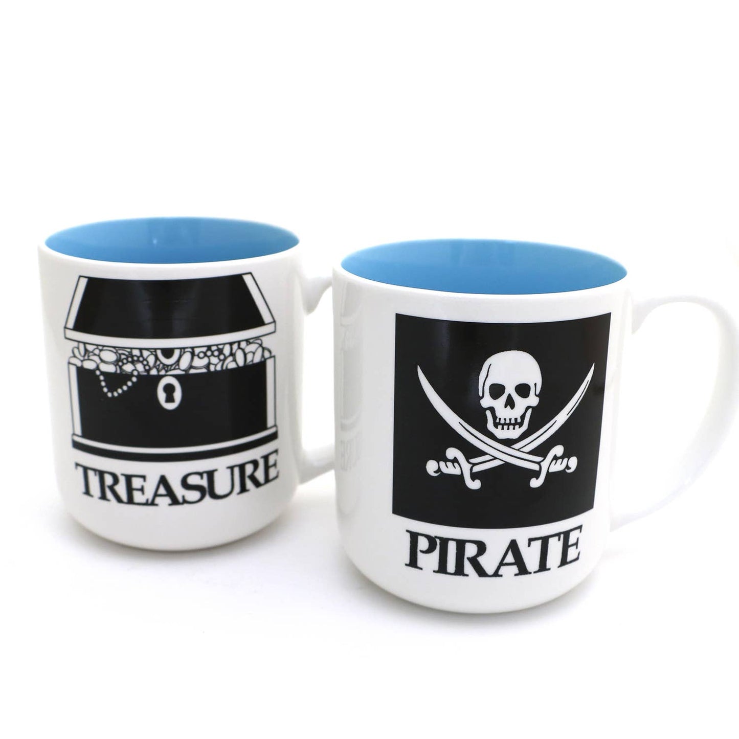 Pirate and Treasure Mug Set.  Beach Wedding gift 16oz