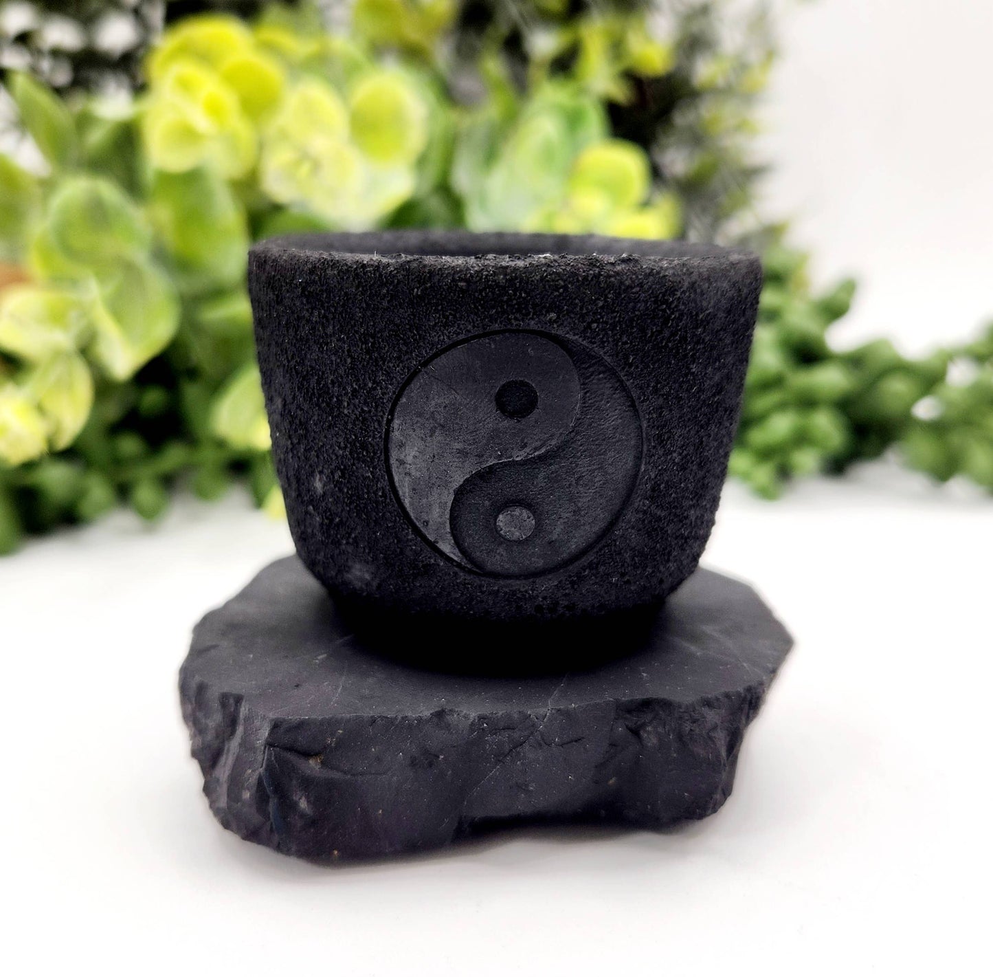 Shungite Figurine Candle Holder-Ying Yang-EMF  (6x5x5.5cm)