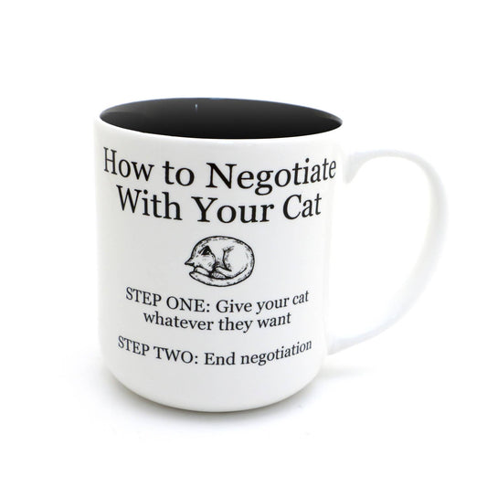 Cat negotiations mug, funny gift for crazy cat lady, cat mom