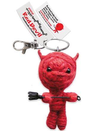 Red Devil String Doll Keychain