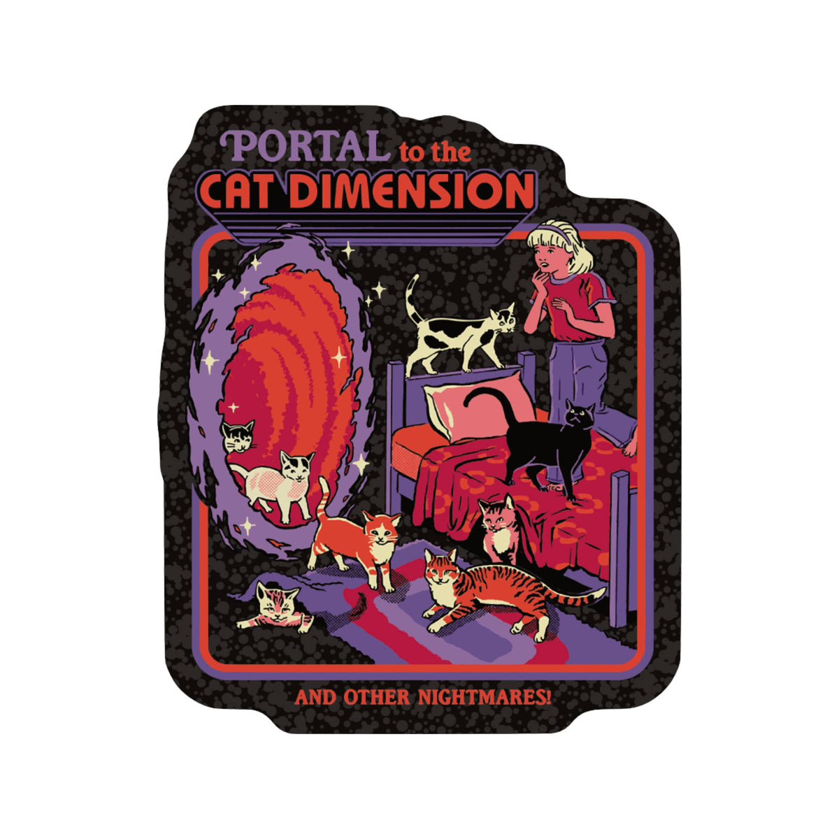 Cat Dimension Funny Horror High Quality Vinyl Sticker
