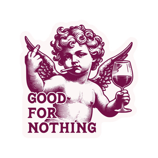 Sassy Swear Wine Smoke Angel High Quality Vinyl Sticker