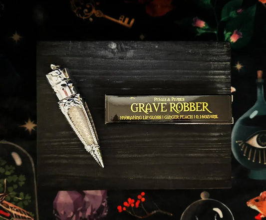 Grave Robber Lip Gloss | ginger peach | iridescent gold |
