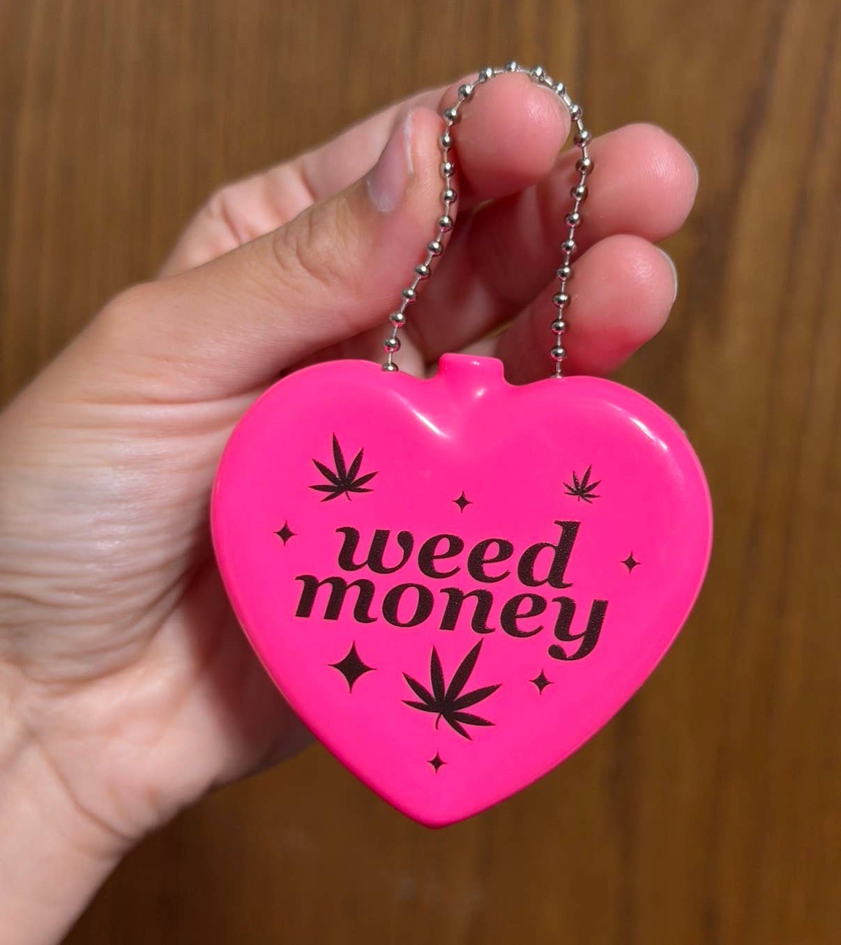 Rubber Heart Coin Purse Hot Pink - Weed Money