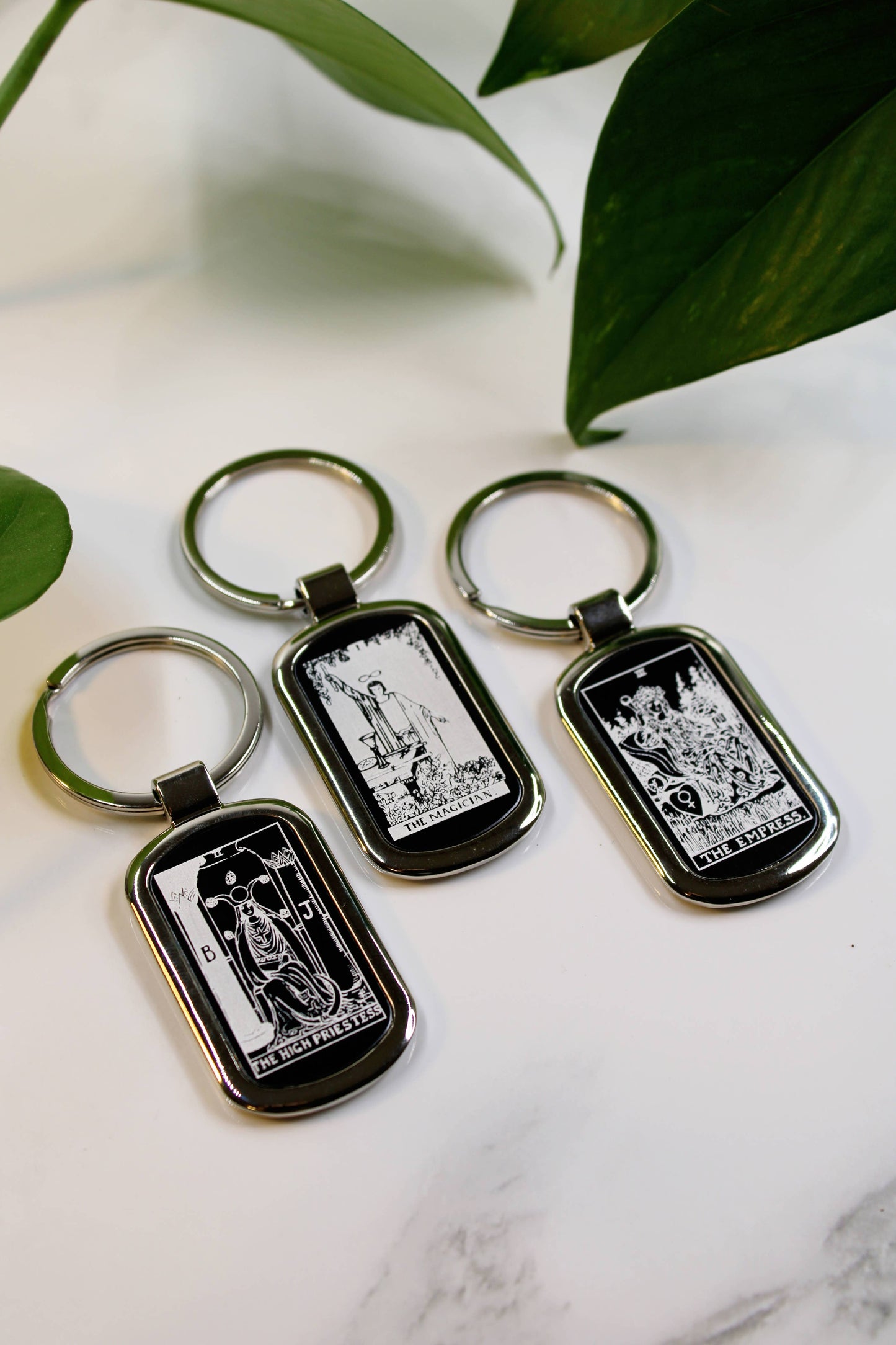 The Magician Tarot Card Engraved Metal Keychain