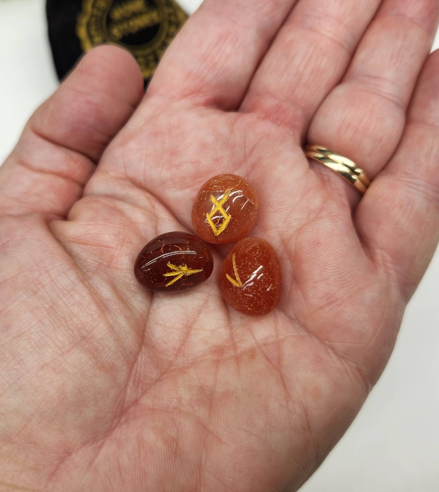 Carnelian  Rune Sets with Velvet Pouch and Grid