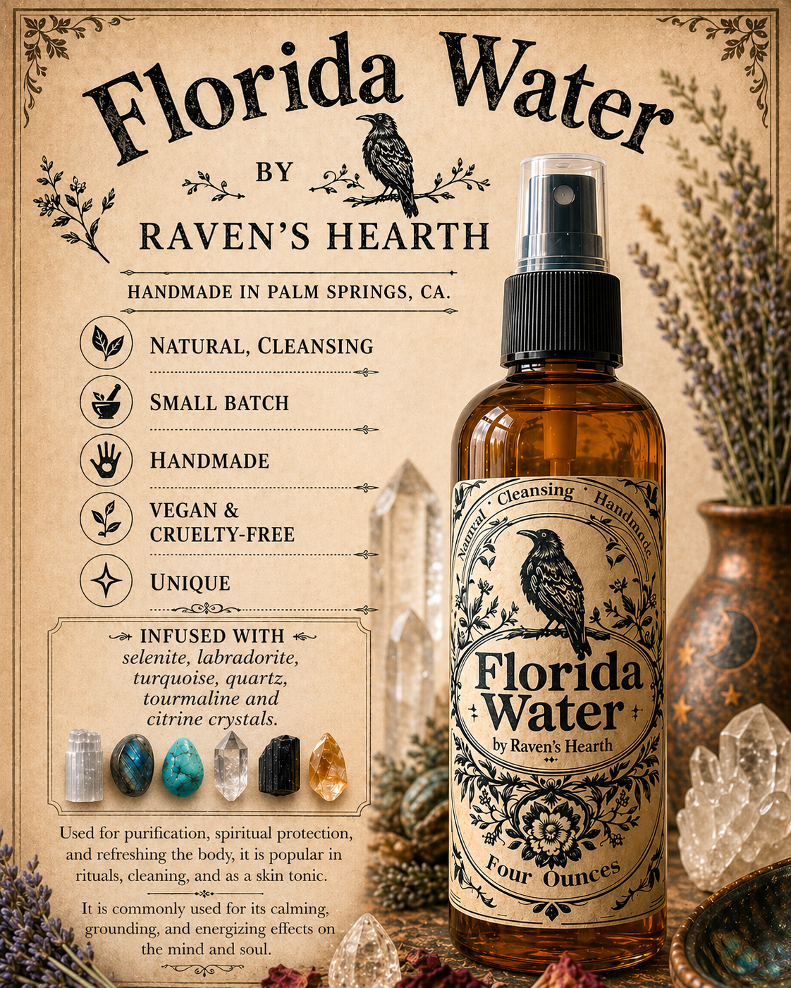 Florida Water Spray| Chemical Free | Natural Cologne
