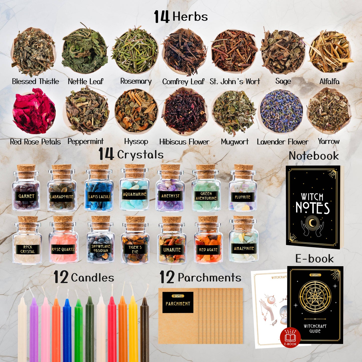 Wyspell Supplies Witchcraft Kit 54 PCS
