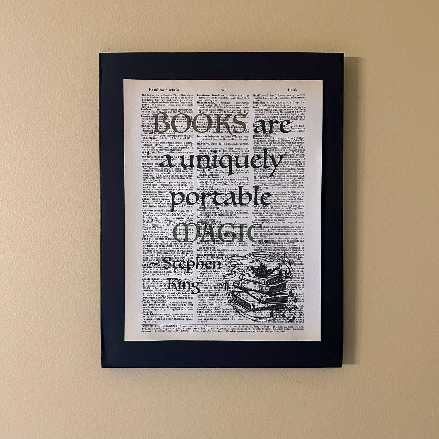 Books are a uniquely| Dictionary Print | Vintage Book Art