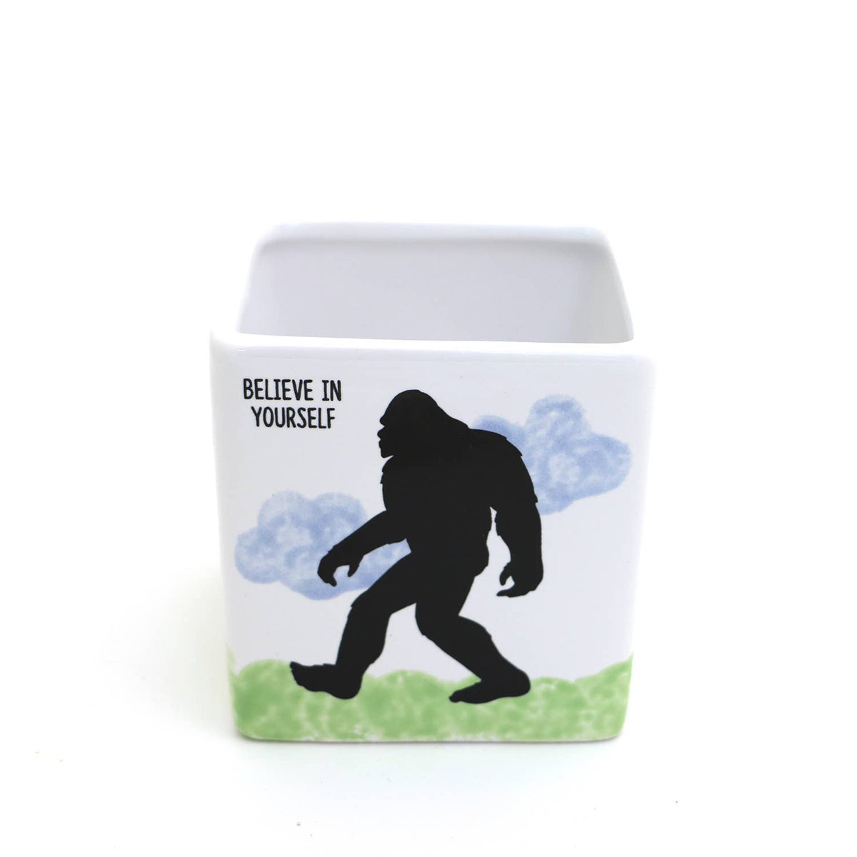 Bigfoot planter, square container, whimsical woodland decor