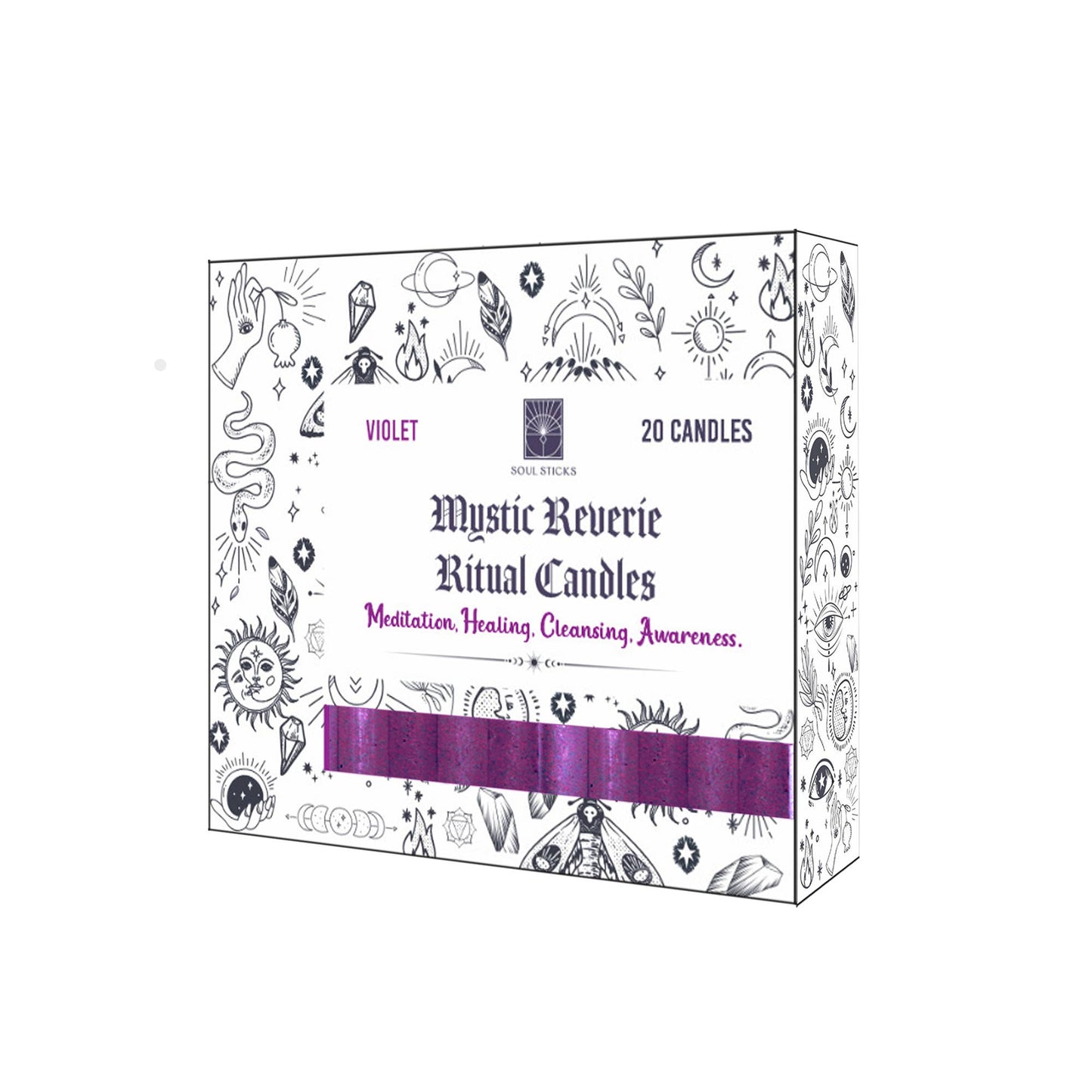 Soul Sticks - Mystic Reverie Violet Ritual Candles (20)