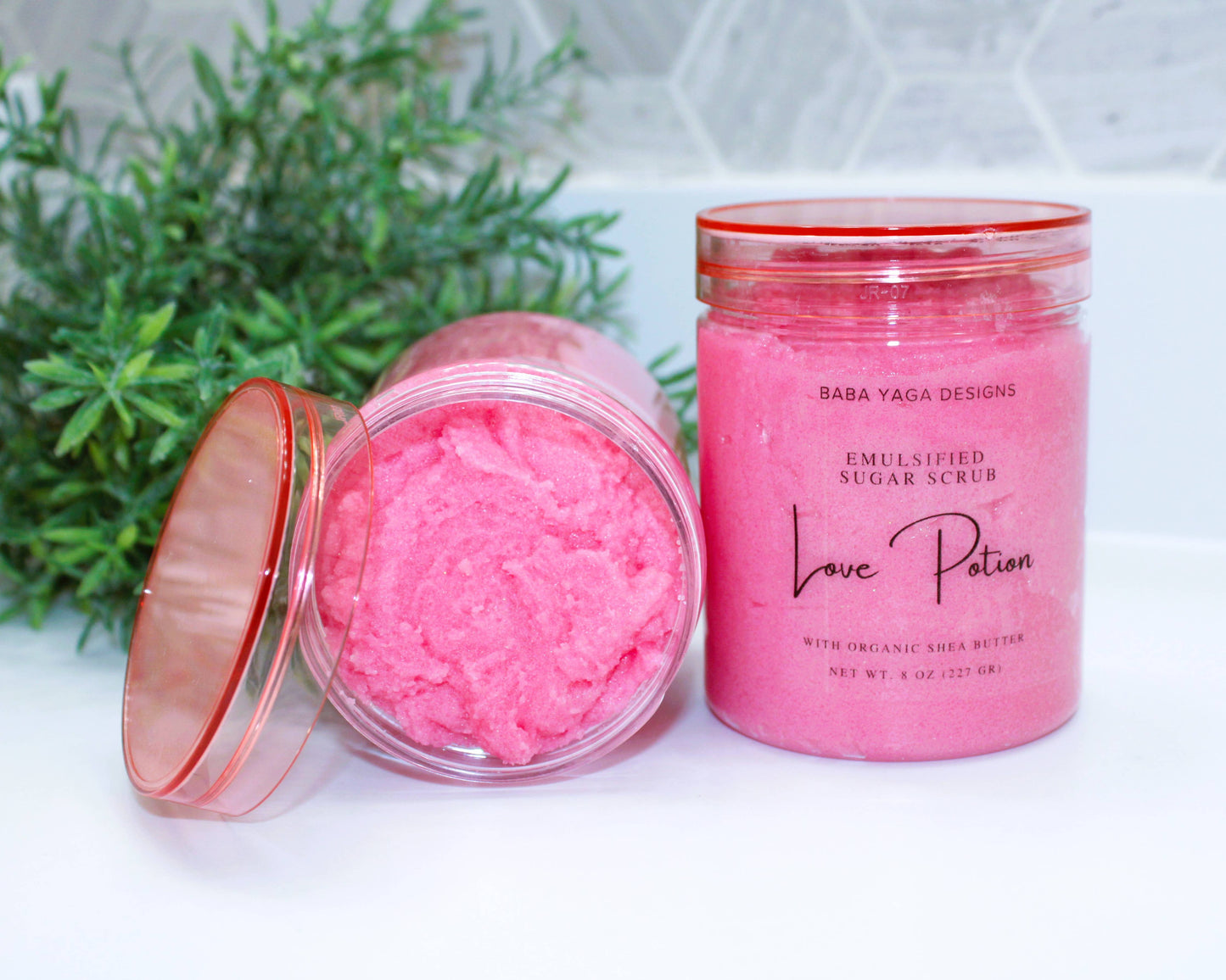 Love Potion 8 oz Sugar Scrub Emulsified Vegan Scented Scrubs