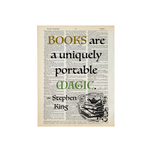 Books are a uniquely| Dictionary Print | Vintage Book Art