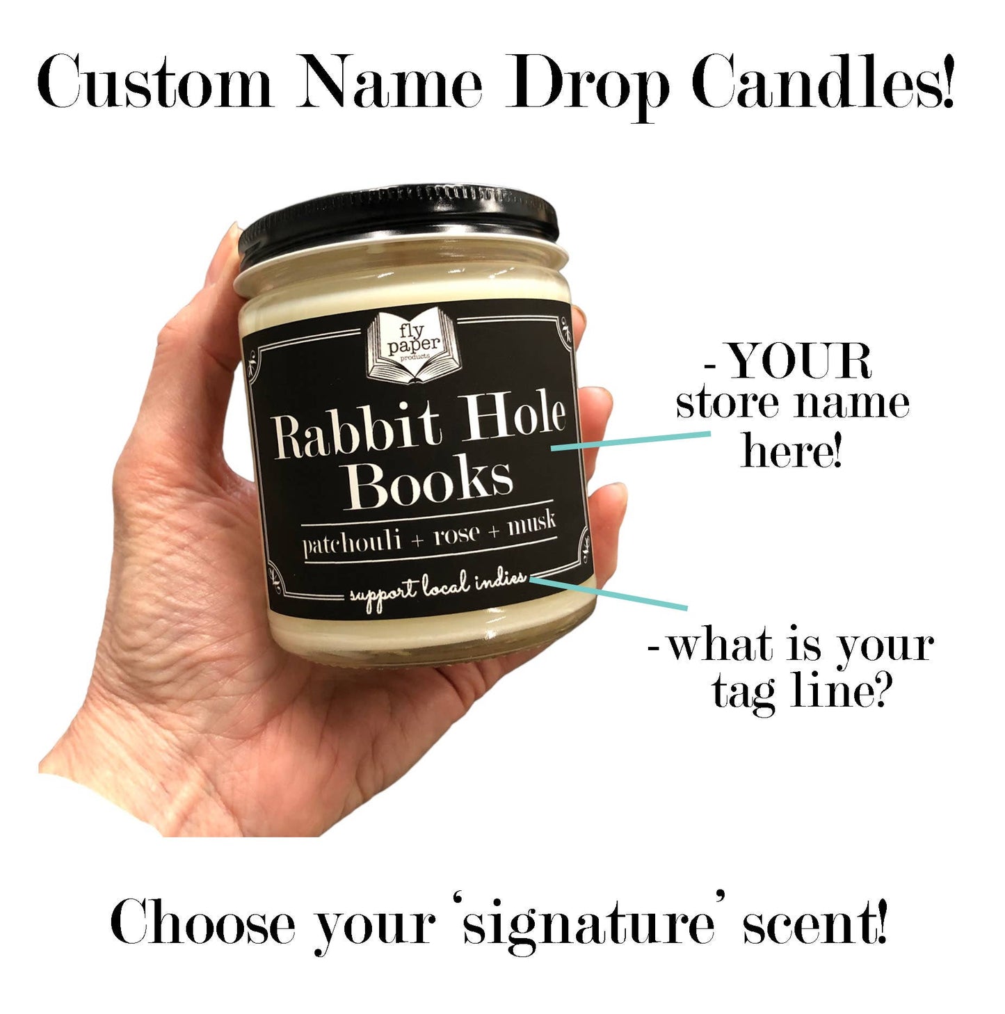 Custom Name Drop or City State 9oz Soy Glass Candle