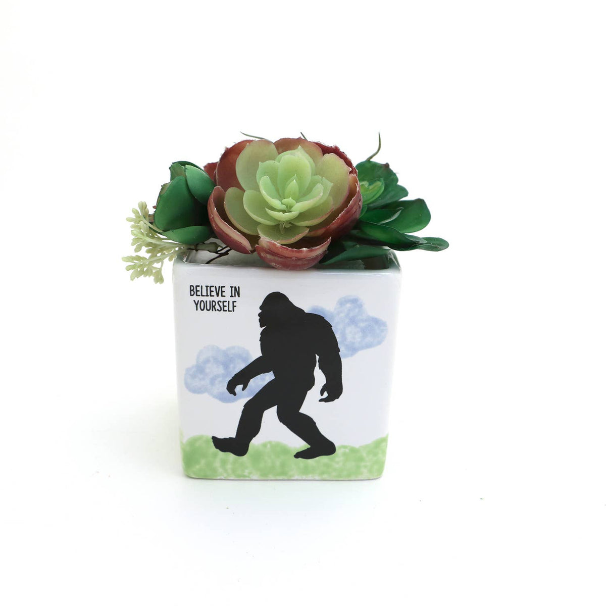 Bigfoot planter, square container, whimsical woodland decor