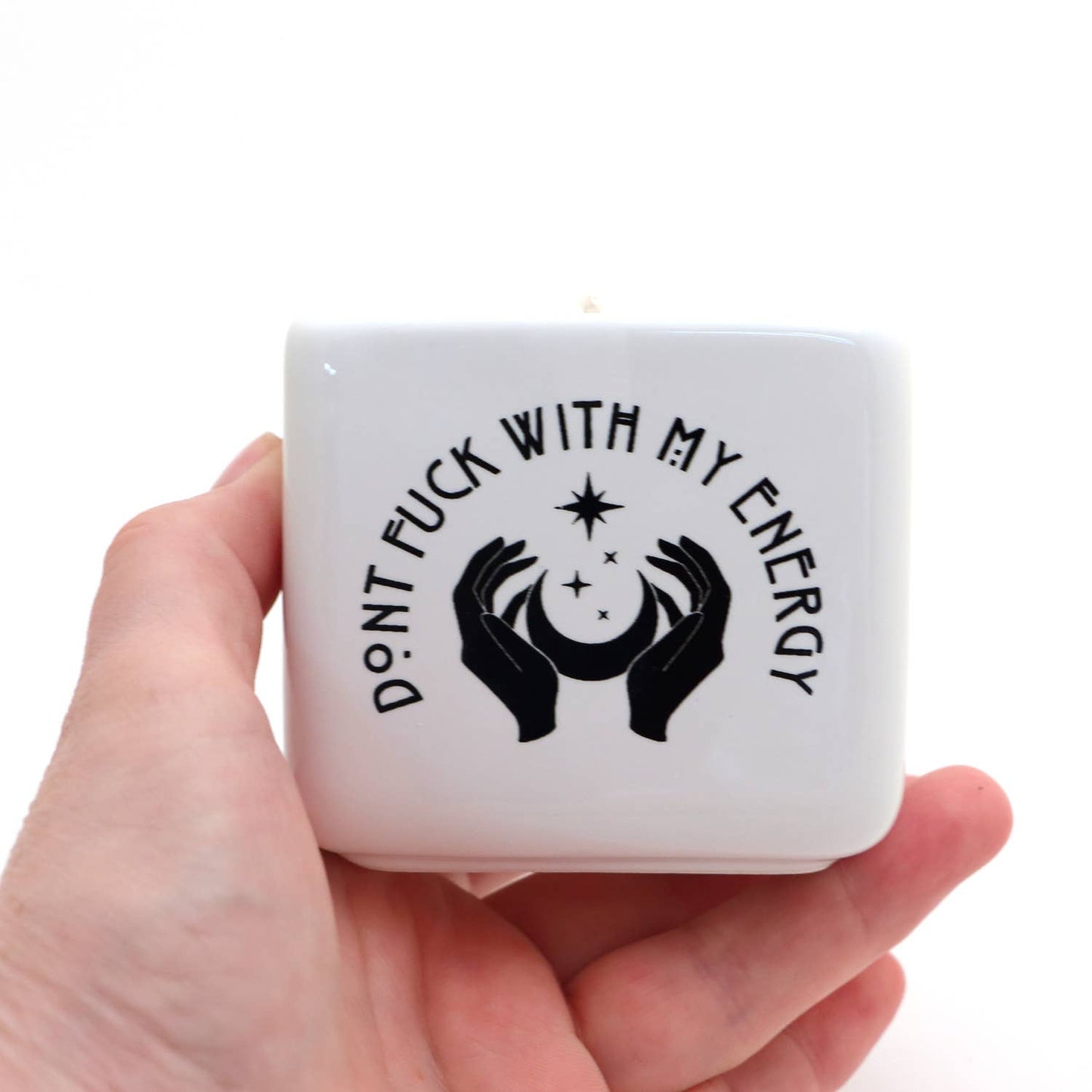 Hand poured 8oz soy unscented candle, Don't F With My Energy