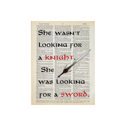 She wasn't looking | Dictionary Print | Vintage Book Art