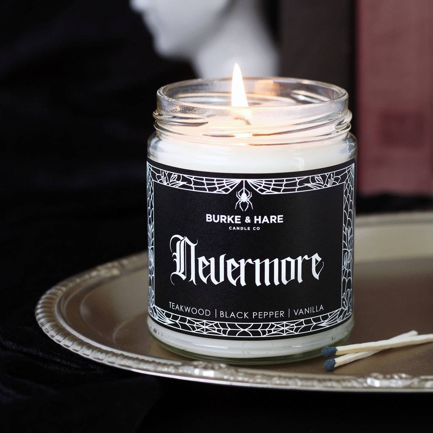 Edgar Allan Poe Candle - Nevermore - Teakwood - Gothic Gift