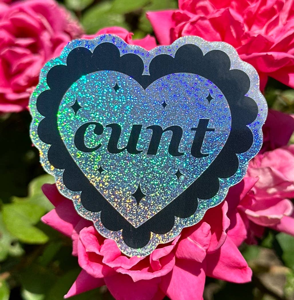 Cunt Scalloped Heart Sticker