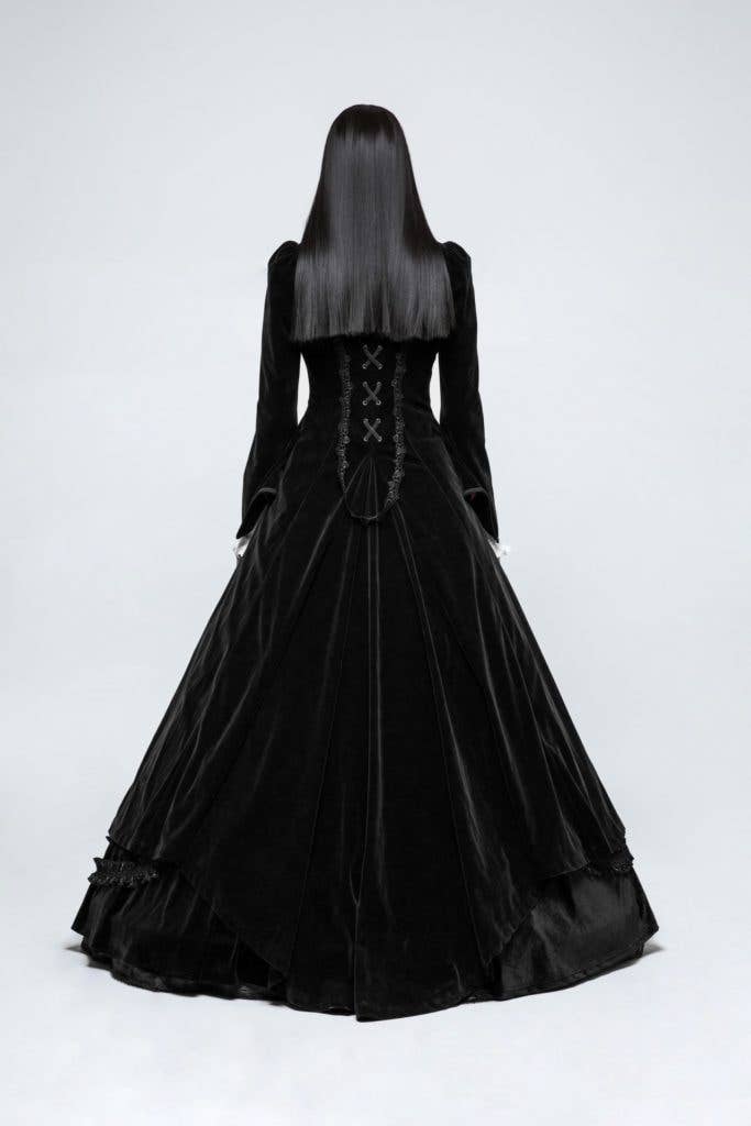 Y776 - Gothic Palace Swallow Tail Long Dress