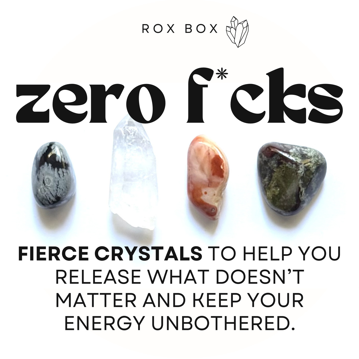 Zero f*cks - crystals for letting go - funny cheeky sarcasitc gift