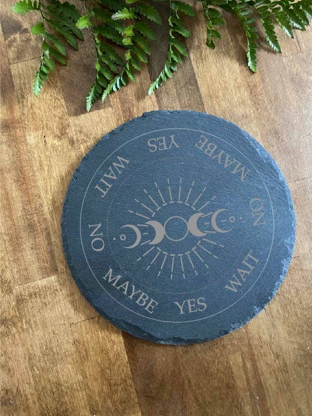 7" Moon Phase Slate Engraved Pendulum Board +Kitchen Trivet