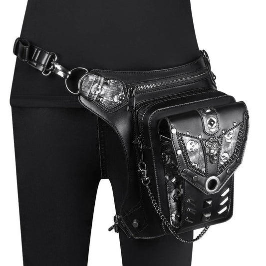 RETRO SKULL STEAMPUNK LEG BAG WALLET_CWAB0647