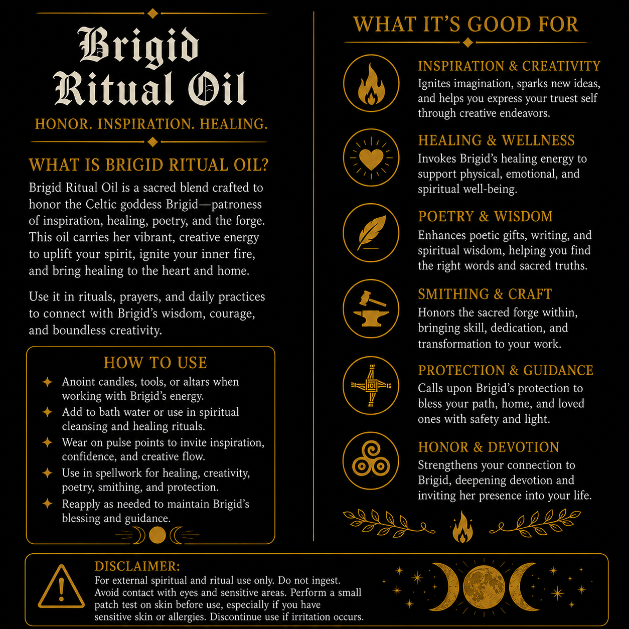 Brigid Ritual Oil 2oz