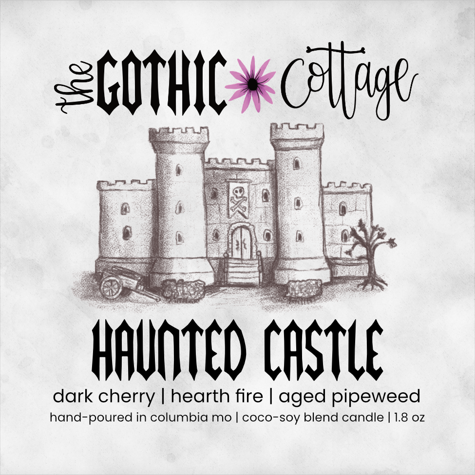 Cherry & Tobacco—1.8oz black candle | Haunted Castle