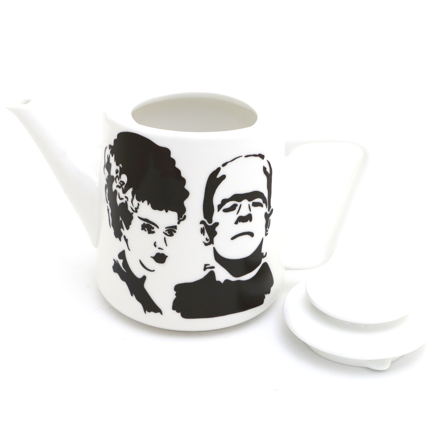 Frankenstein and Bride porcelain teapot, Made for each other