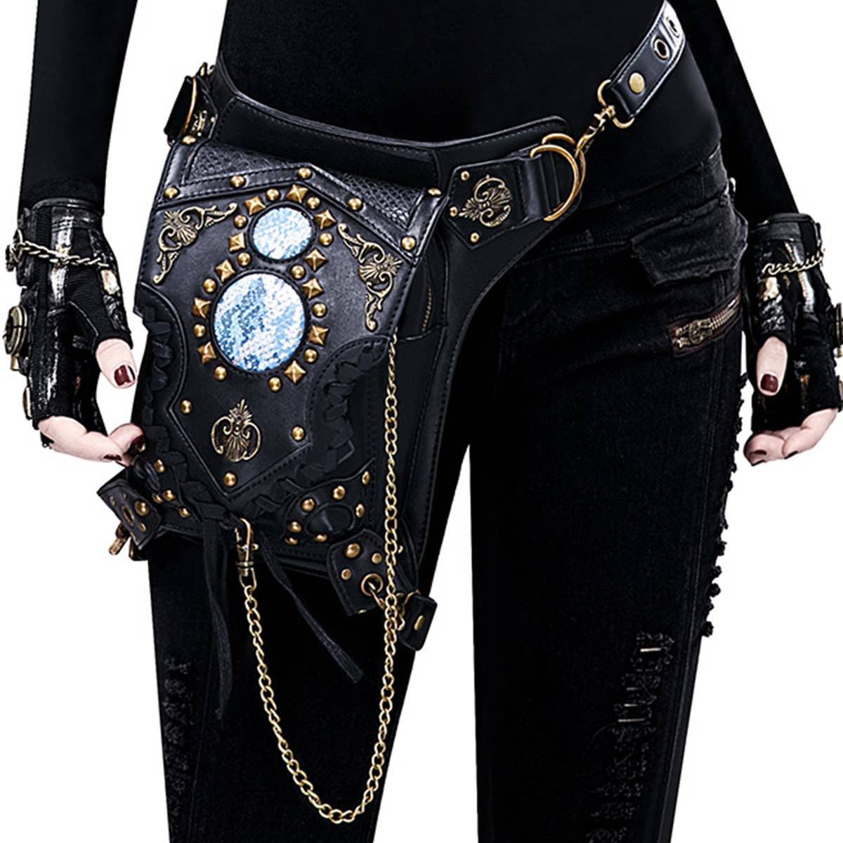 STEAMPUNK ONE-SHOULDER DIAGONAL BAG PURSE_CWAB0639