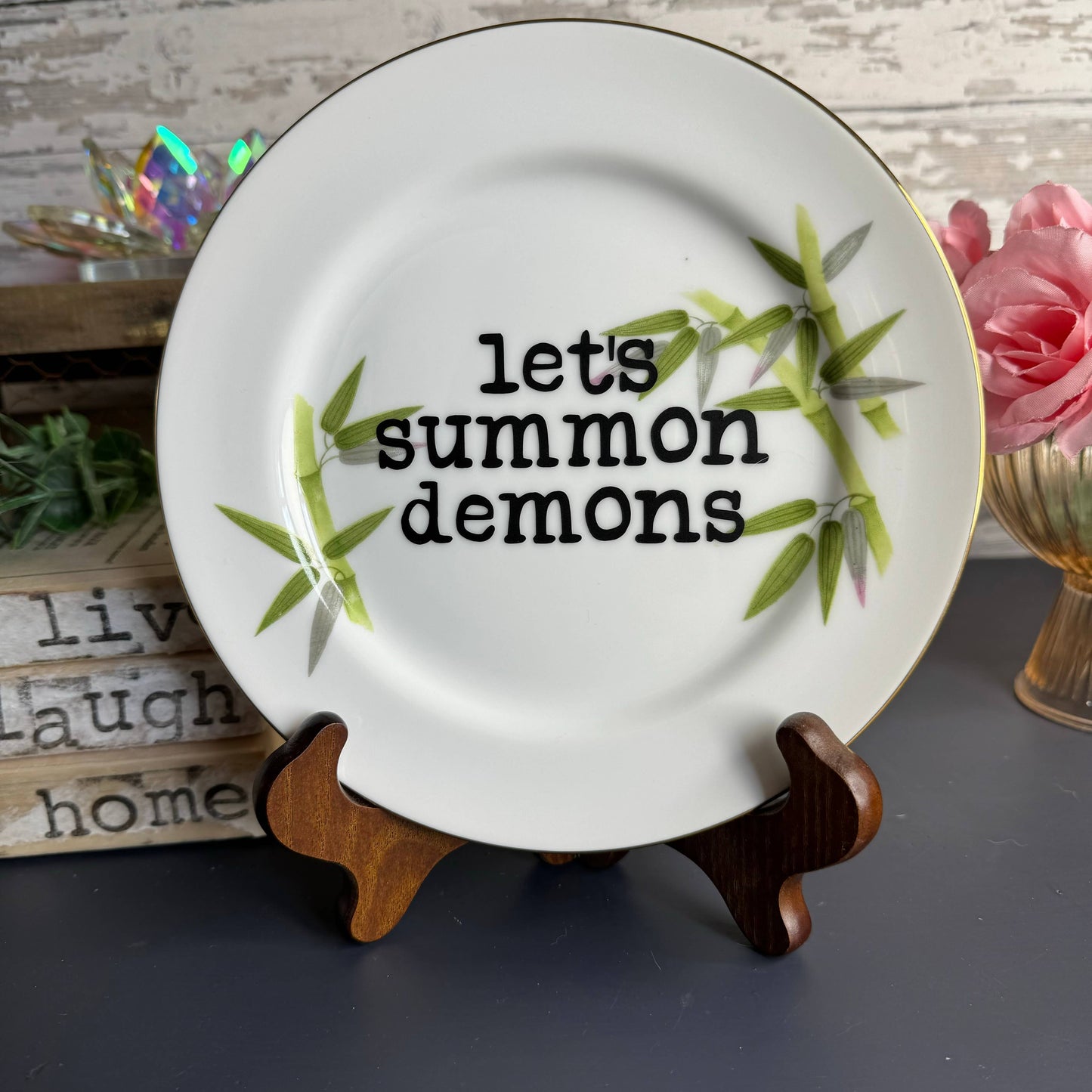 Upcycled Funny Plates, Let's Summon Demons , Gift Shop