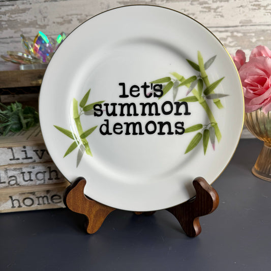 Upcycled Funny Plates, Let's Summon Demons , Gift Shop