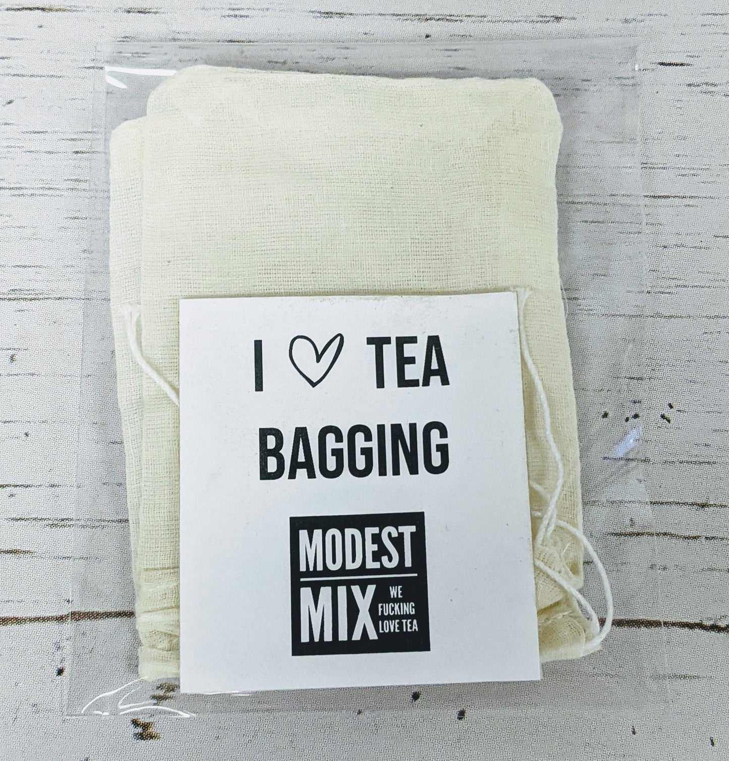 I Heart Tea Bagging - 2 cotton tea bags per pack