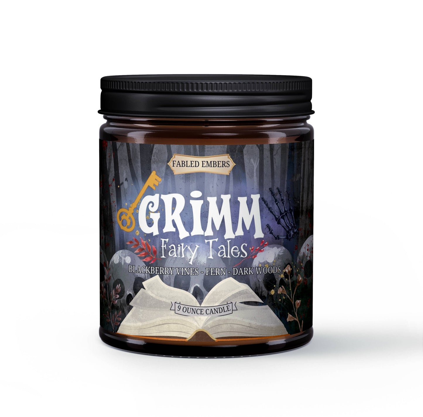 GRIMM Fairy Tales Candle | Amber Glass | Bookish | Unique