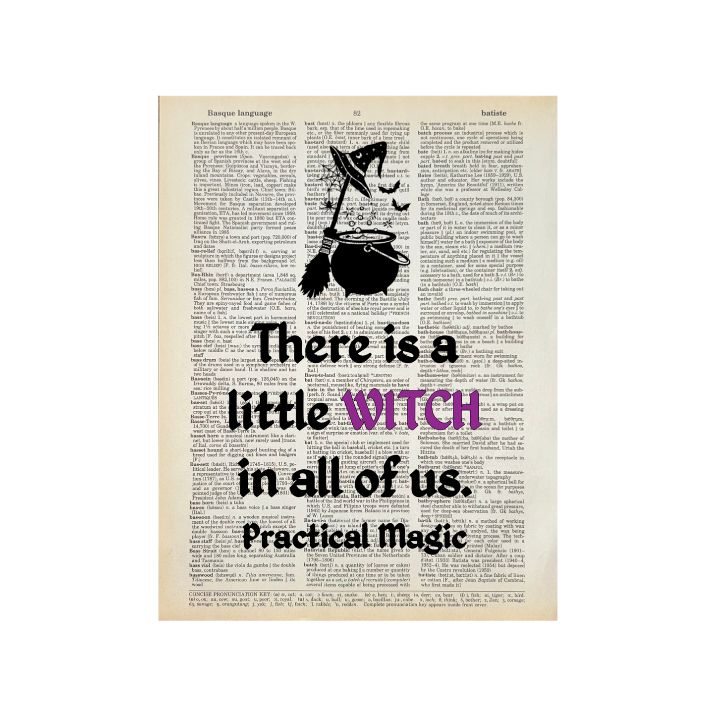 There is a little witch in all | Dictionary Print | Book Art